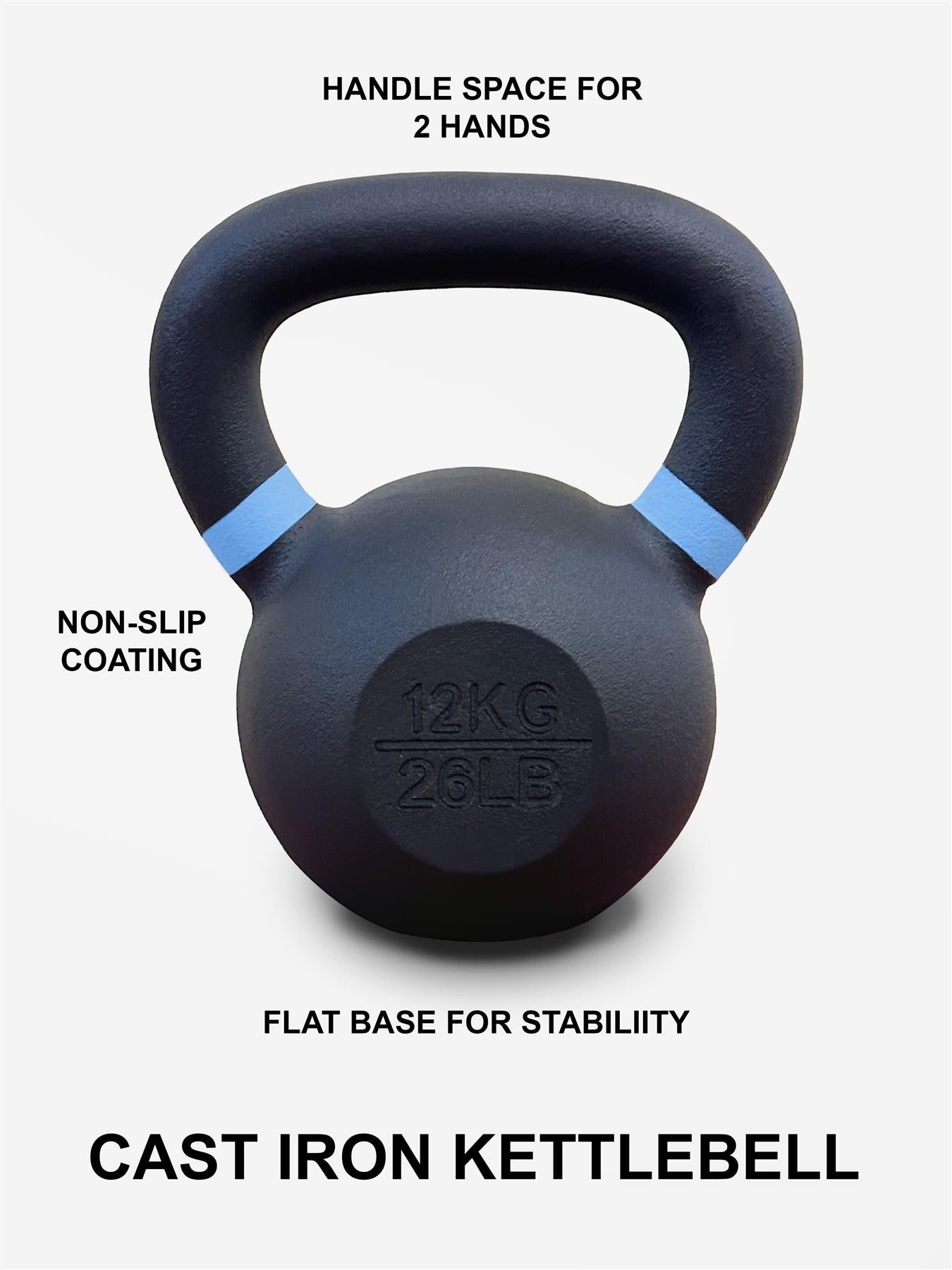 2 - 28Kg Kettlebells Cast Iron Neoprene Weights Fitness Exercise Workout Training - NovaNest