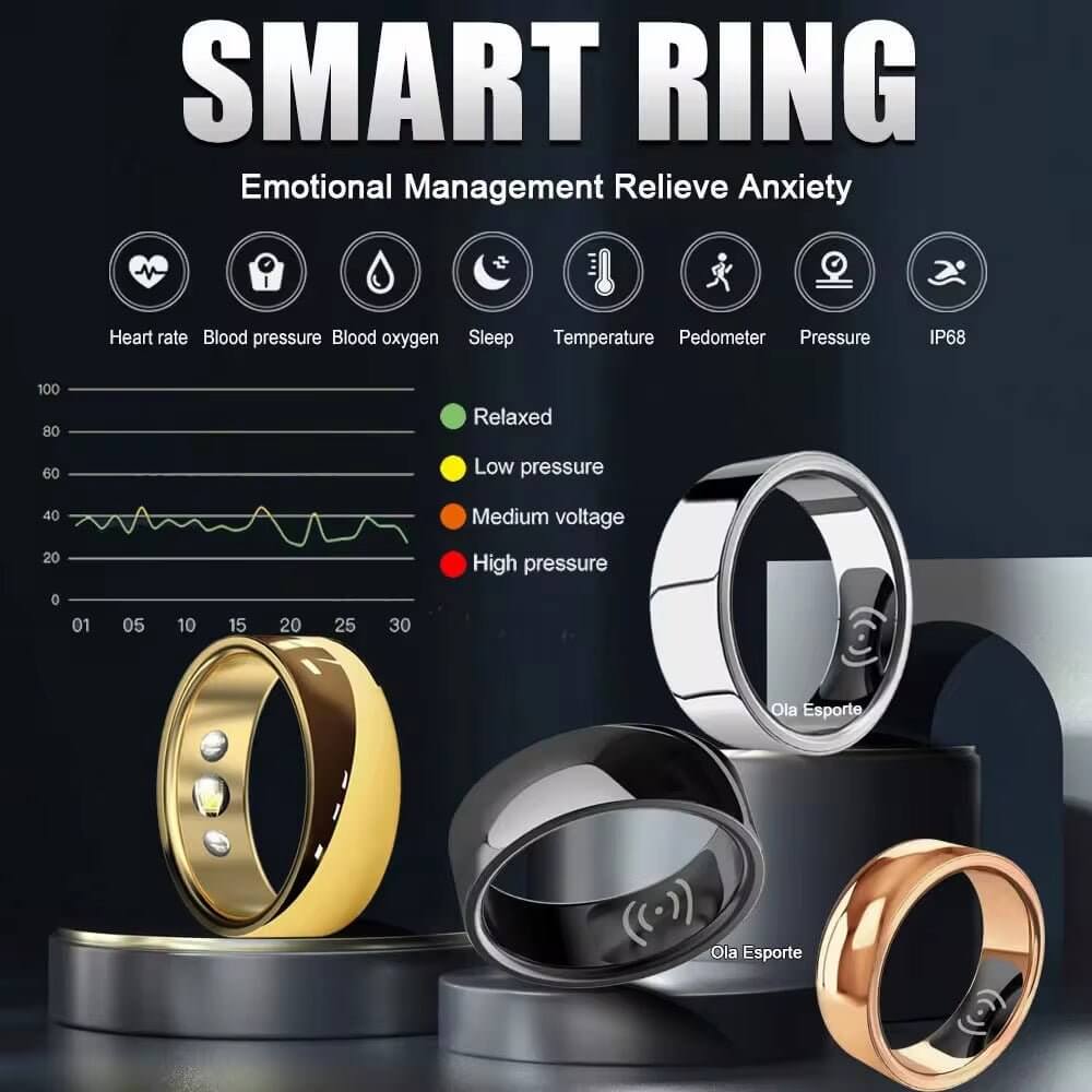 2024 Smart Health Ring Women Men Heart Rate Body Temperature Sport Bluetooth Ring Wireless Charging Smart Sensor Ring for Xiaomi - NovaNest