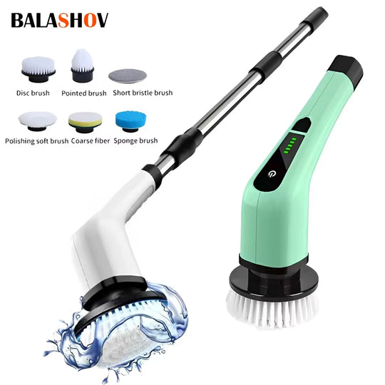 Electric Cleaning Brush Multifunctional Household USB Handheld Electric Spin Cleaning Brush Kitchen Bathroom Cleaning Tools