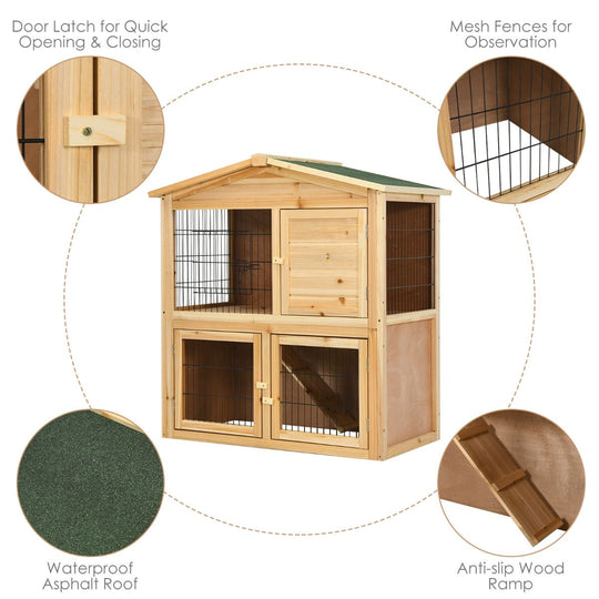 Large Bunny Rabbit Cage with Waterproof Roof