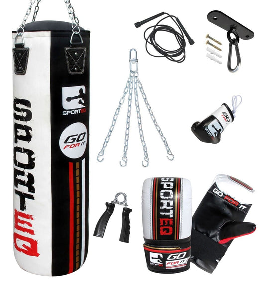 3Ft/4Ft/5Ft Punchbag Heavy Filled, Sporteq Boxing Sets,Gym Quality Pro Bag Combo