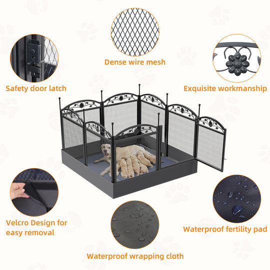 Bingopaw Heavy Duty Dog Playpen Puppy Run Enclosured Whelping Cage Fertility Mat