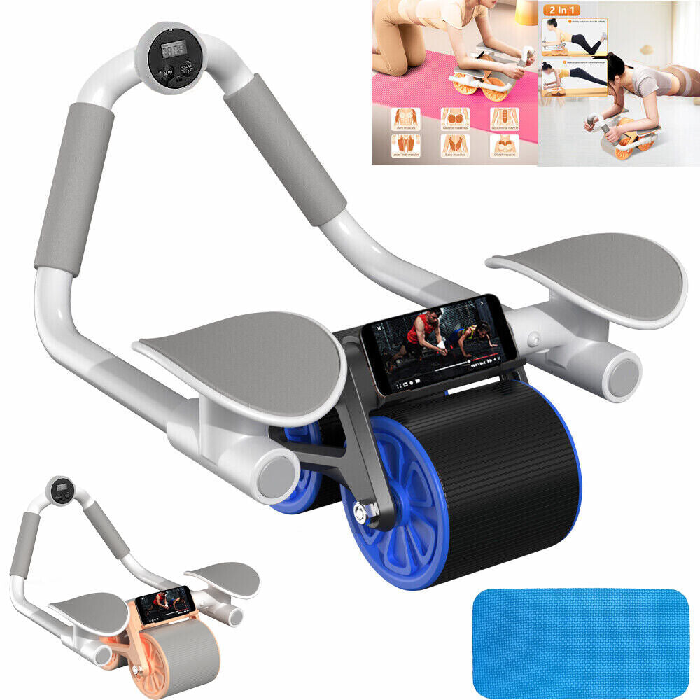 Abdominal Wheel Automatic Rebound Elbow Support Anti-Slip Fitness AB Roller Trai