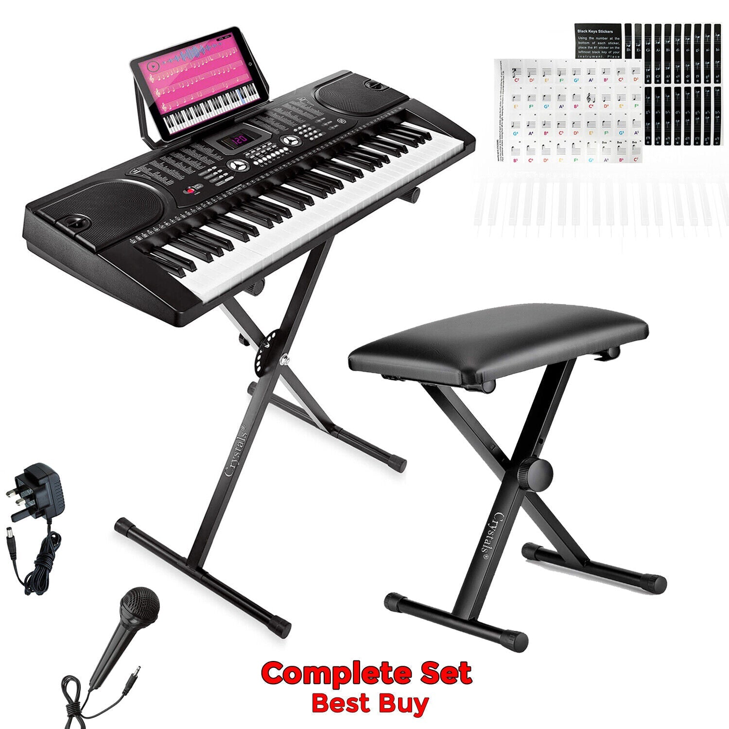 61Keys Electronic Keyboard Digital Piano Instrument,Mic - NovaNest