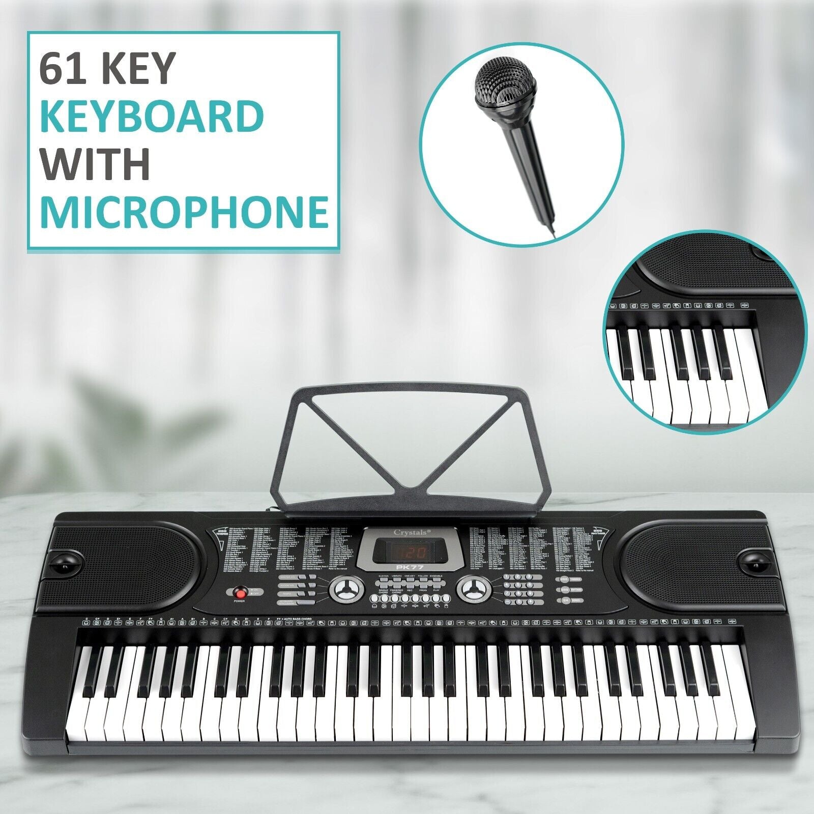 61Keys Electronic Keyboard Digital Piano Instrument,Mic - NovaNest