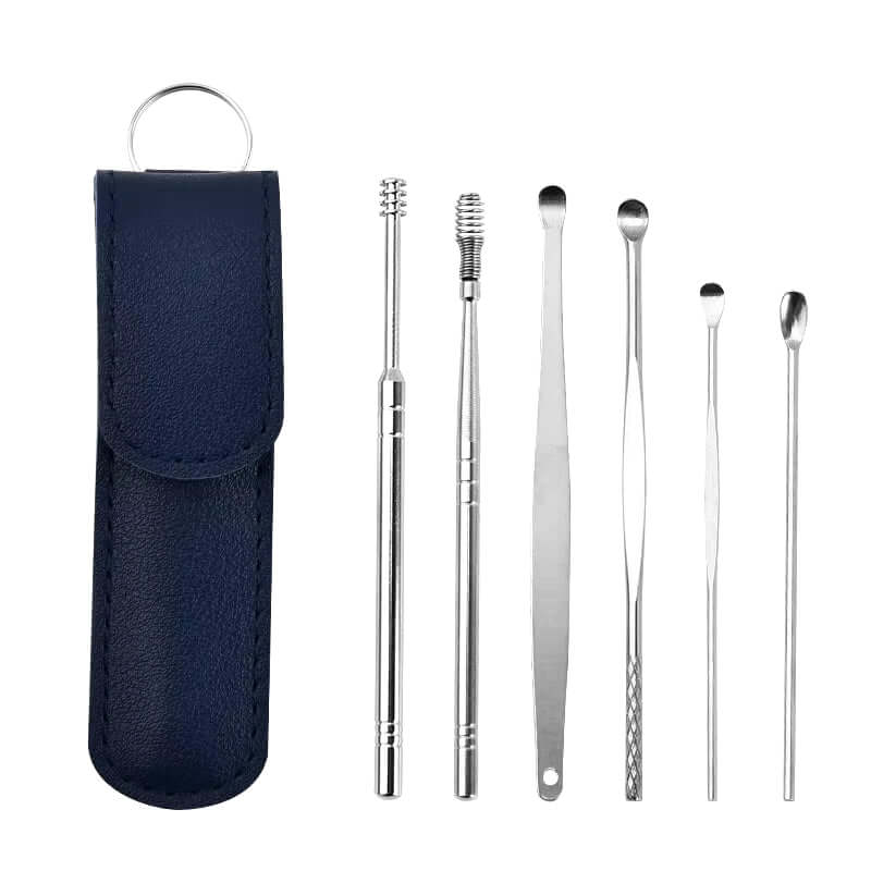 6Pcs/Set Ear Cleaner Ear Wax Pickers Stainless Steel Earpick Wax Remover Piercing Kit Earwax Curette Spoon Care Ear Clean Tools - NovaNest