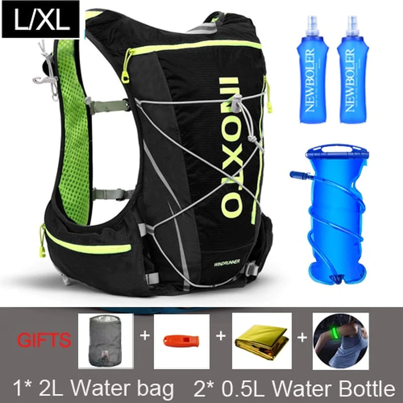 8L Running Hydration Vest Backpack Men Women Outdoor Sport Bags Trail Marathon Jogging Hiking Backpack Option Water Bag Flask