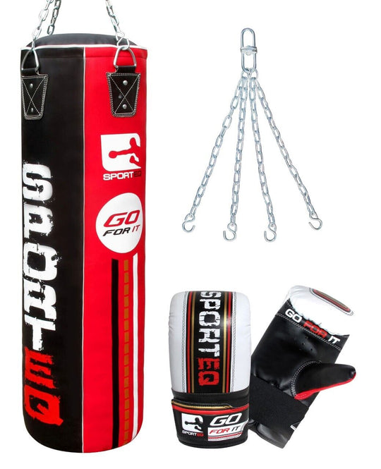 3Ft/4Ft/5Ft Punchbag Heavy Filled, Sporteq Boxing Sets,Gym Quality Pro Bag Combo