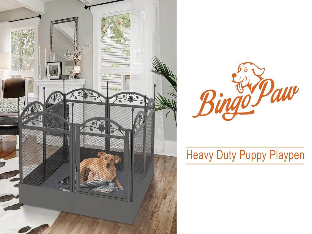 Bingopaw Heavy Duty Dog Playpen Puppy Run Enclosured Whelping Cage Fertility Mat