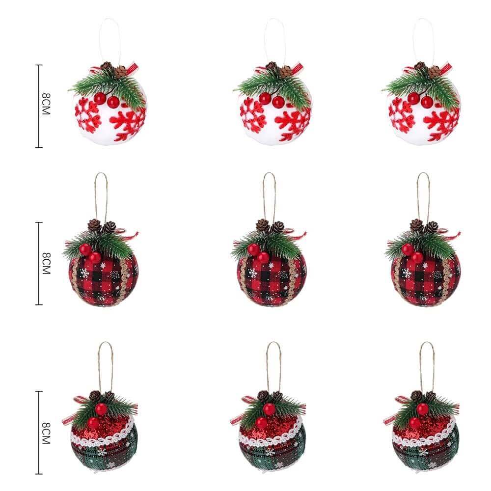 9 Pcs Christmas Decoration Set Christmas Tree Baubles Ball Xmas Ornament - NovaNest