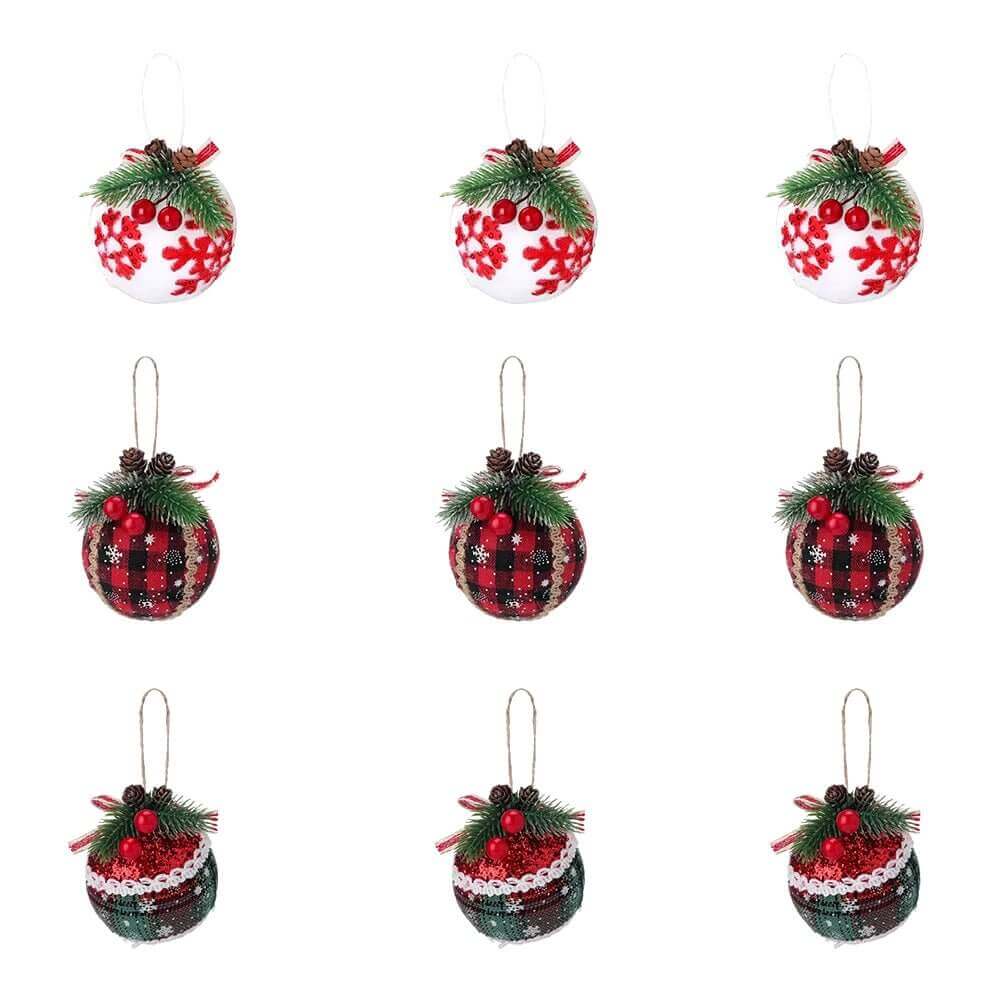 9 Pcs Christmas Decoration Set Christmas Tree Baubles Ball Xmas Ornament - NovaNest