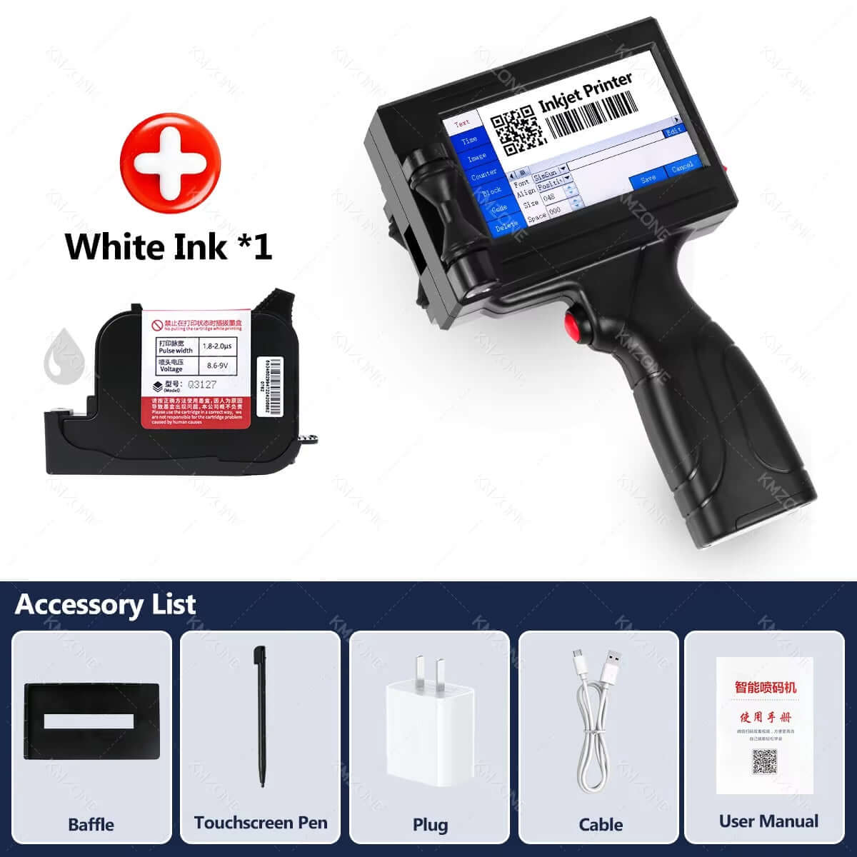 Handheld Inkjet Printer Date Number Expiry Date Logo QR Bar Batch Code Expiry Date 12.7Mm Label Printer English Language 600Dpi