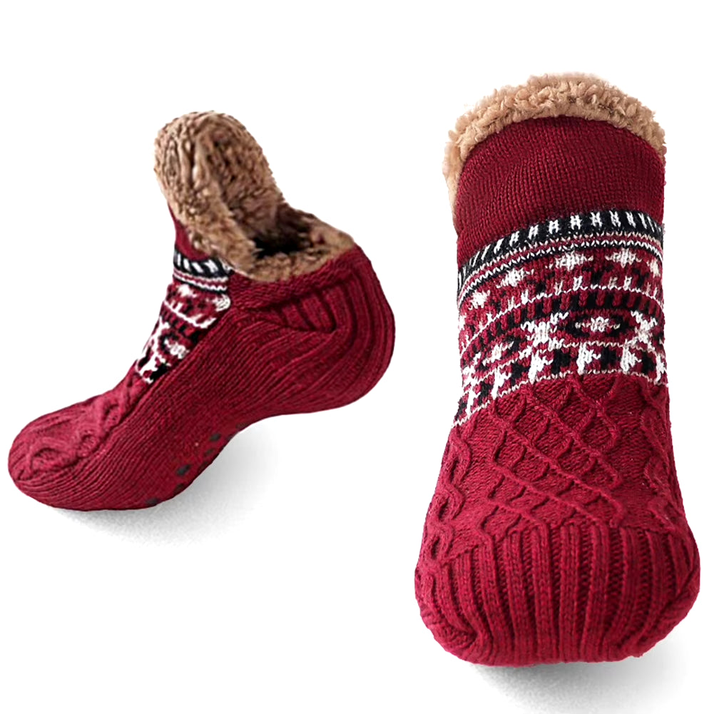 Indoor Winter Floor Socks Women Men Slippers Socks Home Bedroom Sleeping Socks Non-Slip Knitted Fleece Warm Carpet Couple Socks