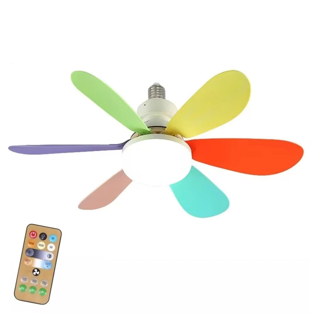 LED 30W Ceiling Fan Light E27 with Remote Control for Dimming, Suitable for Living Room, Study, Household Use, 85-265V