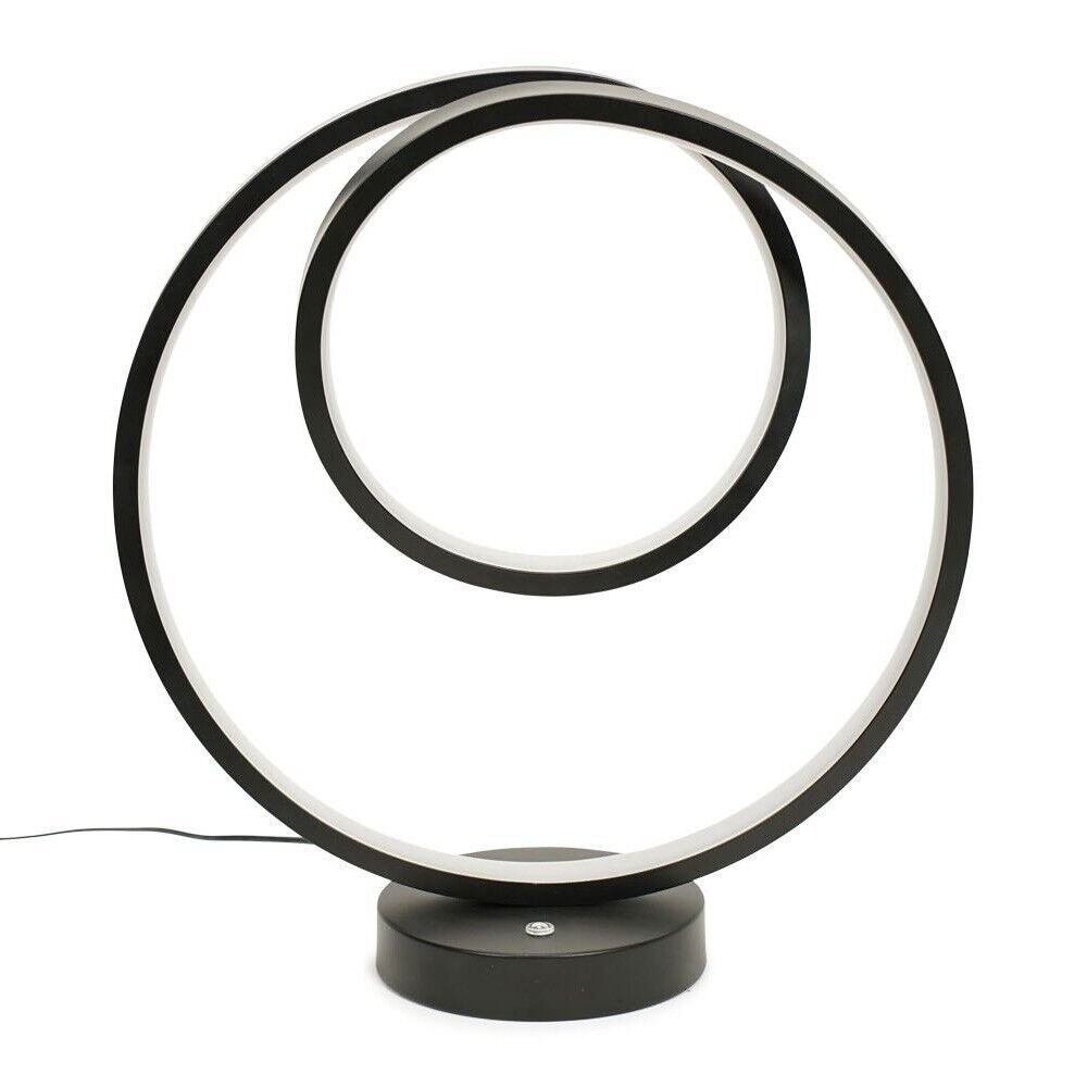 Black Loop Table Lamp Touch Light Integrated LED Warm White Bedside Living Room - NovaNest