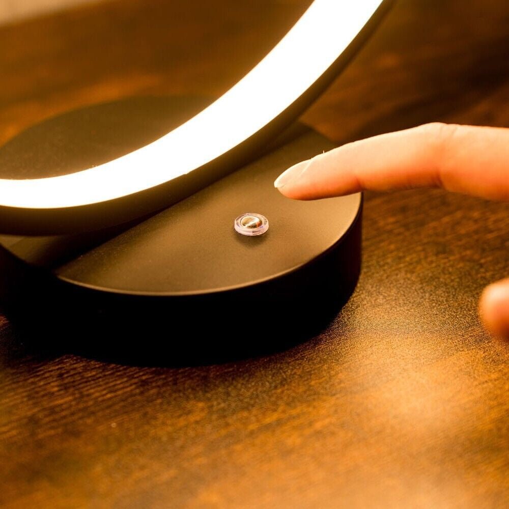 Black Loop Table Lamp Touch Light Integrated LED Warm White Bedside Living Room - NovaNest