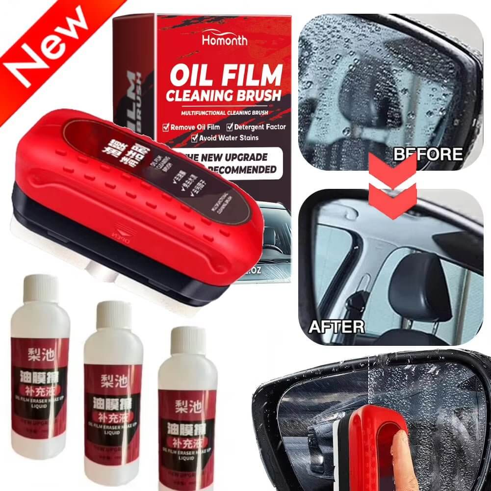 Car Glass Oil Film Remover Automotive Glass Sponge Cleaning Brush Front Inner Windshield Glass Oil Film Cleaner for Car Cleaning - NovaNest