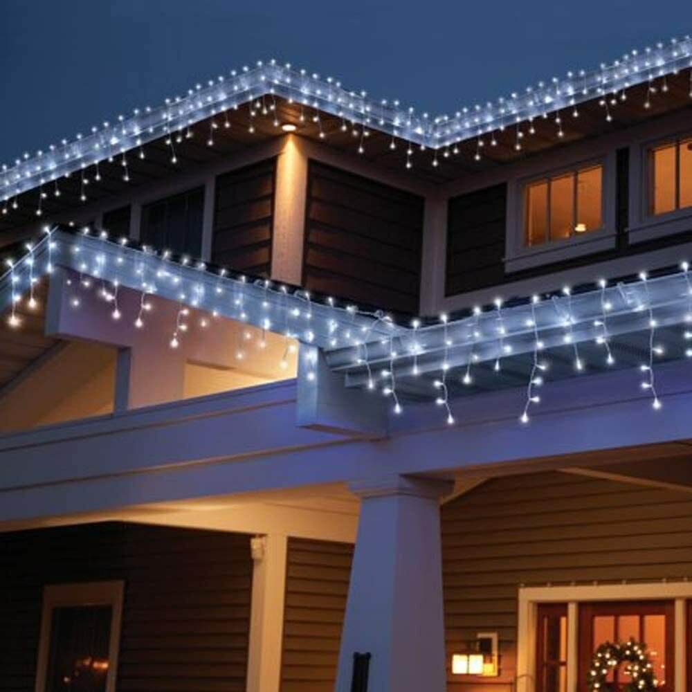 CHRISTMAS LED WHITE SNOWING ICICLE BRIGHT PARTY WEDDING XMAS OUTDOOR LIGHTS - NovaNest