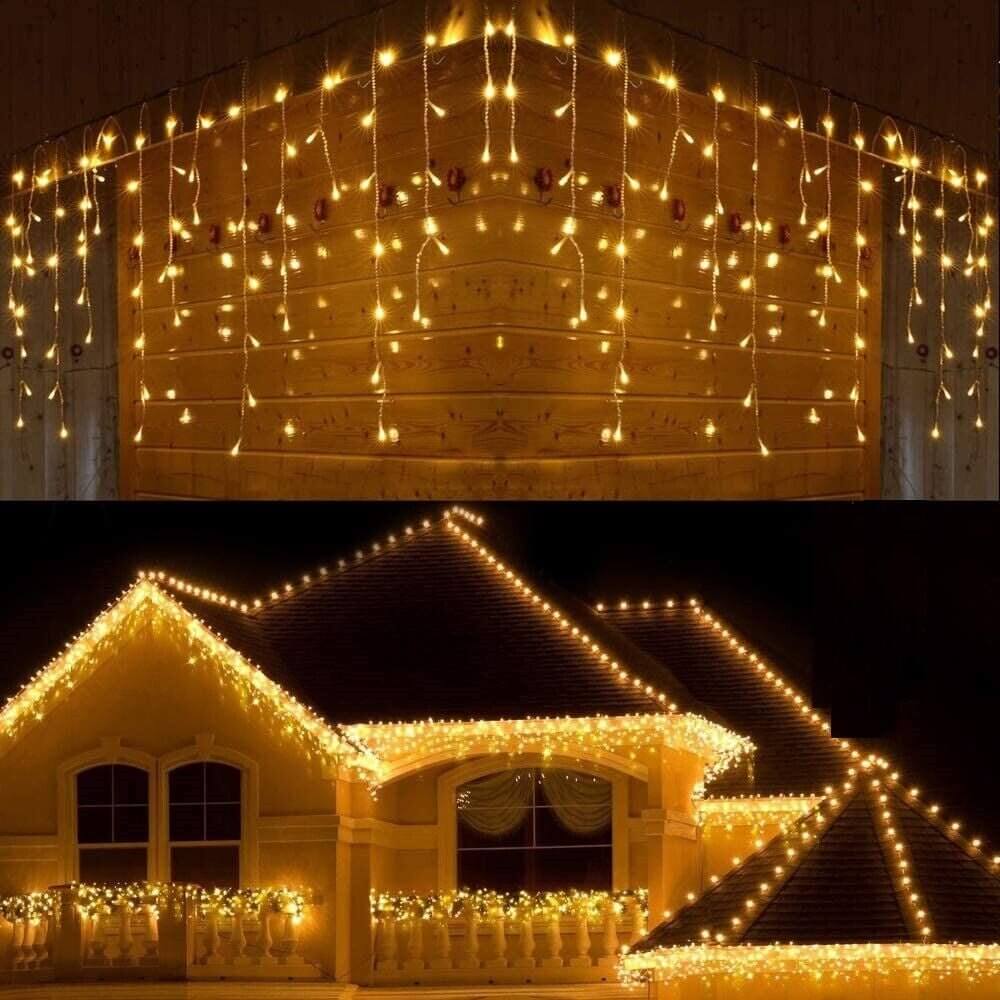 CHRISTMAS LED WHITE SNOWING ICICLE BRIGHT PARTY WEDDING XMAS OUTDOOR LIGHTS - NovaNest