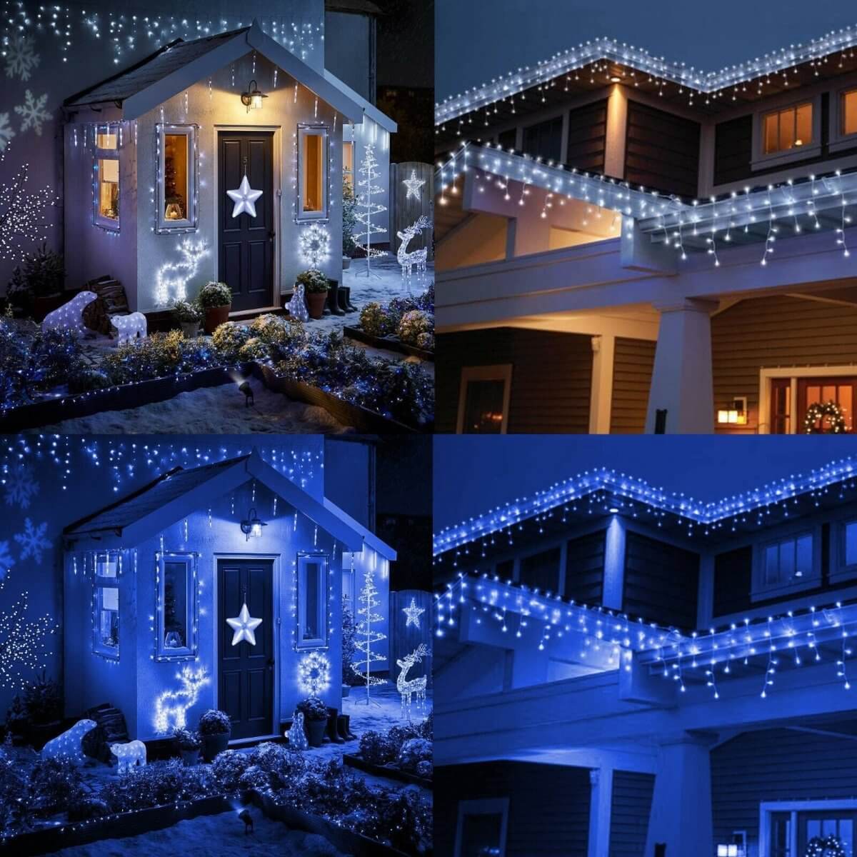 CHRISTMAS LED WHITE SNOWING ICICLE BRIGHT PARTY WEDDING XMAS OUTDOOR LIGHTS - NovaNest