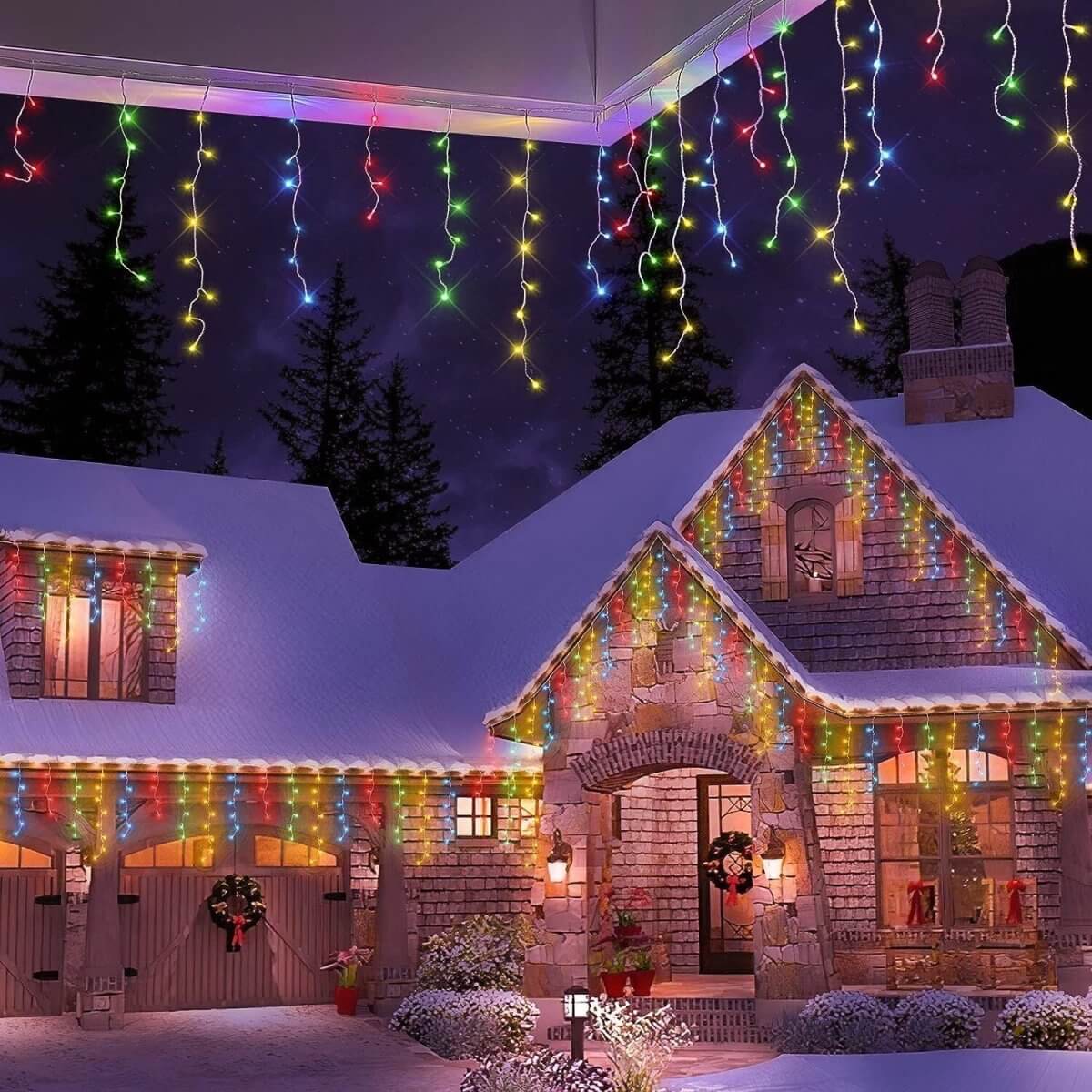 CHRISTMAS LED WHITE SNOWING ICICLE BRIGHT PARTY WEDDING XMAS OUTDOOR LIGHTS - NovaNest