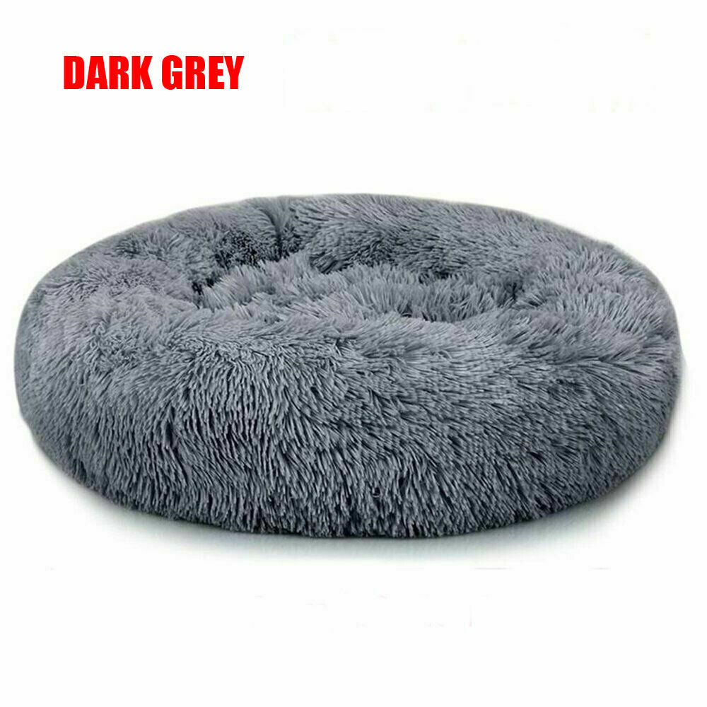 Extra Large Dog Cat Pet Calming Bed Comfy Fluffy Donut Dog Beds round Soft Plush - NovaNest