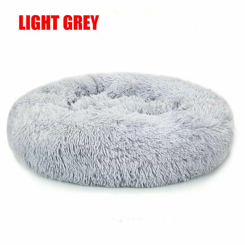 Extra Large Dog Cat Pet Calming Bed Comfy Fluffy Donut Dog Beds round Soft Plush - NovaNest