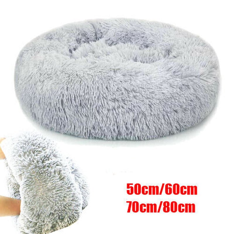 Extra Large Dog Cat Pet Calming Bed Comfy Fluffy Donut Dog Beds round Soft Plush - NovaNest