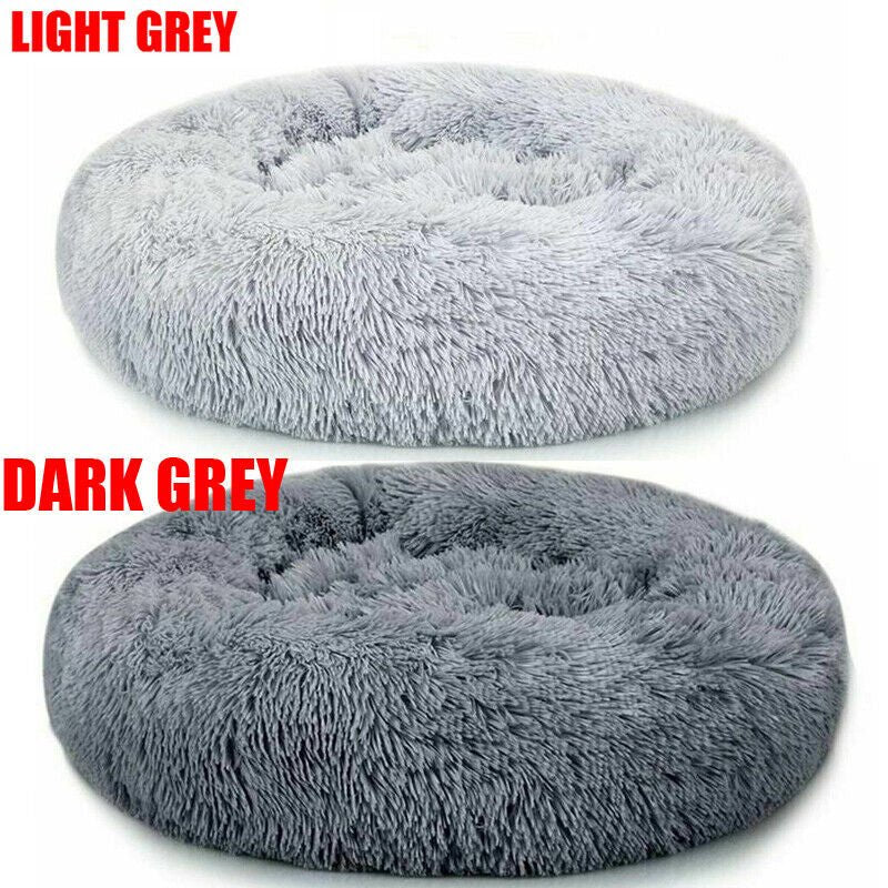 Extra Large Dog Cat Pet Calming Bed Comfy Fluffy Donut Dog Beds round Soft Plush - NovaNest