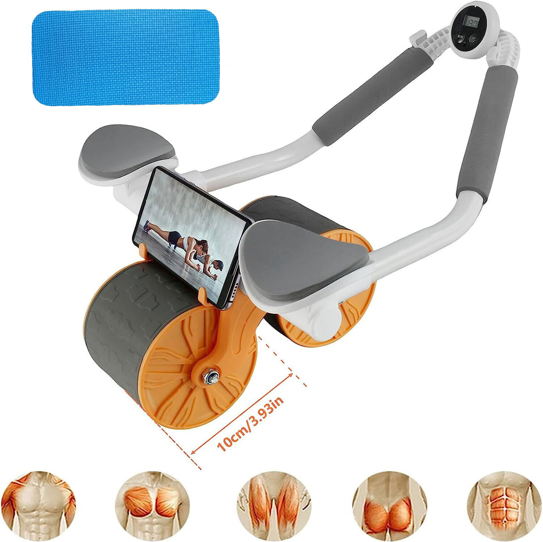 Abdominal Wheel Automatic Rebound Elbow Support Anti-Slip Fitness AB Roller Trai