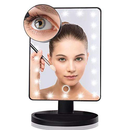 22 LED 10X MAGNIFYING TOUCH SCREEN LIGHT MAKE-UP COSMETIC TABLETOP VANITY MIRROR