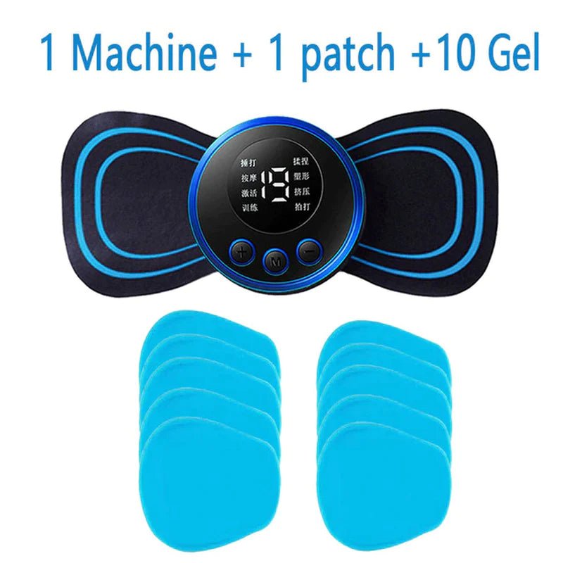 LCD Display EMS Neck Stretcher Electric Massager 8 Mode Cervical Massage Patch Pulse Muscle Stimulator Portable Relief Pain - NovaNest