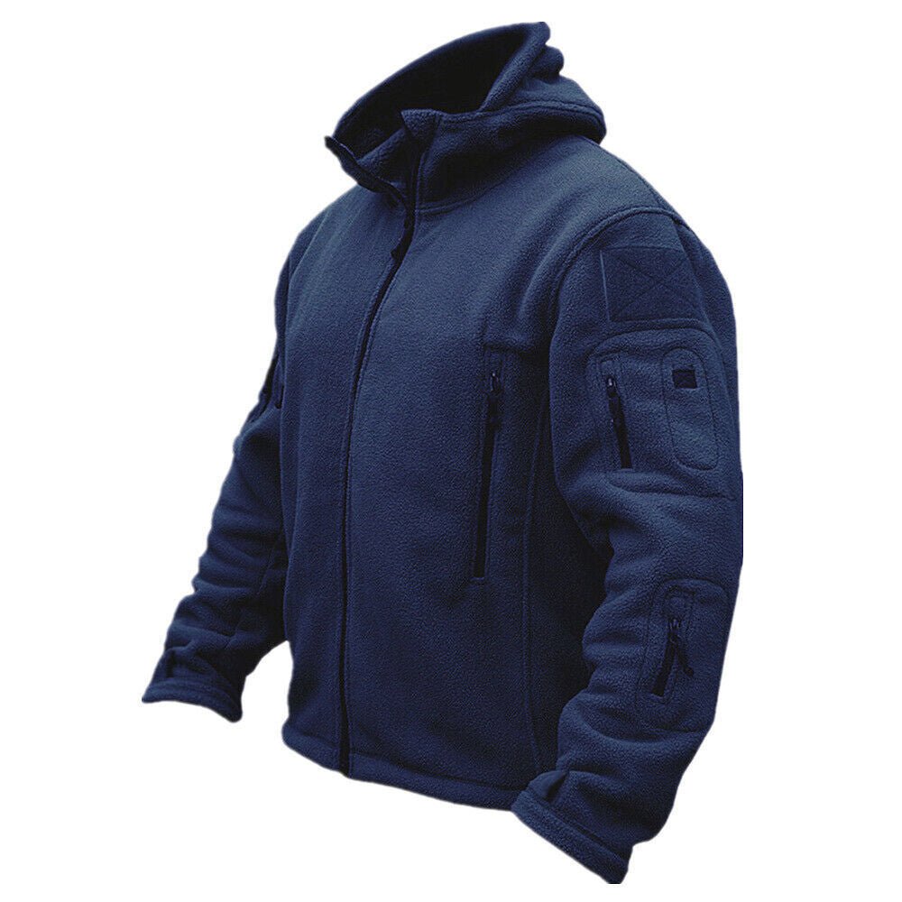 Men Casual Coat Tactical Recon Fleece Jacket Full Zip Army Hoodie Combat Hoody - NovaNest