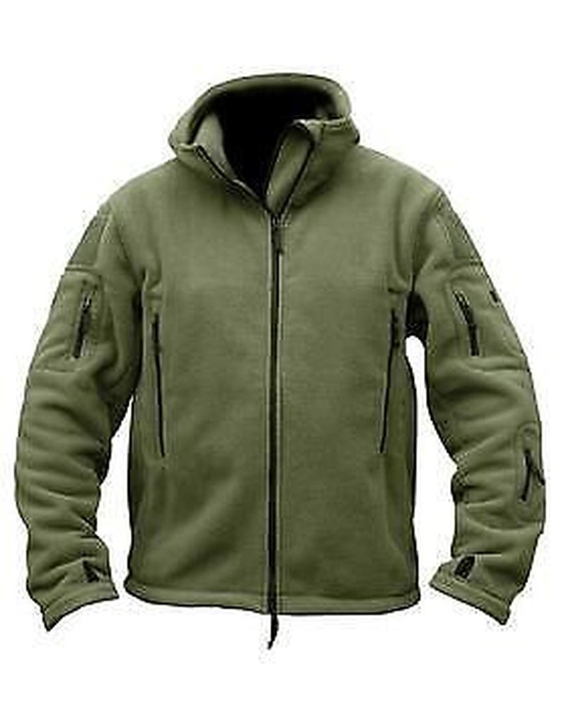 Men Casual Coat Tactical Recon Fleece Jacket Full Zip Army Hoodie Combat Hoody - NovaNest