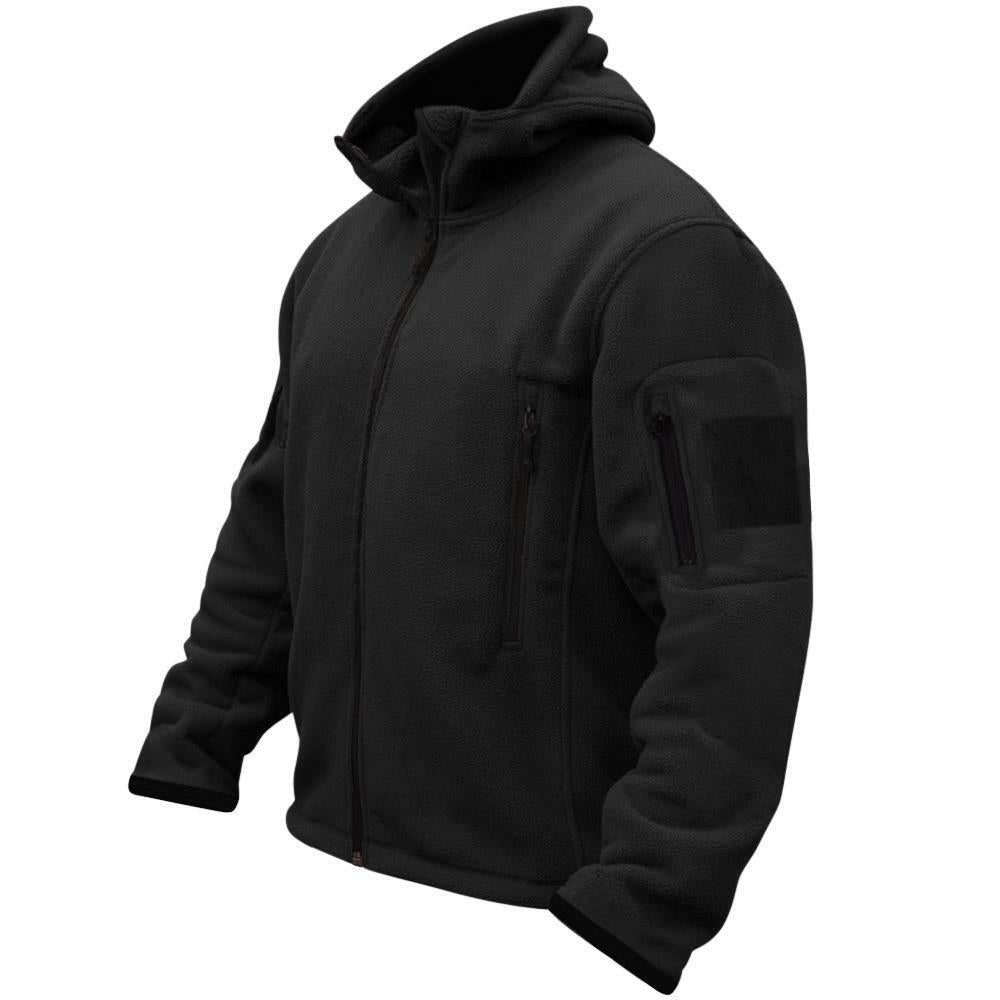 Men Casual Coat Tactical Recon Fleece Jacket Full Zip Army Hoodie Combat Hoody - NovaNest