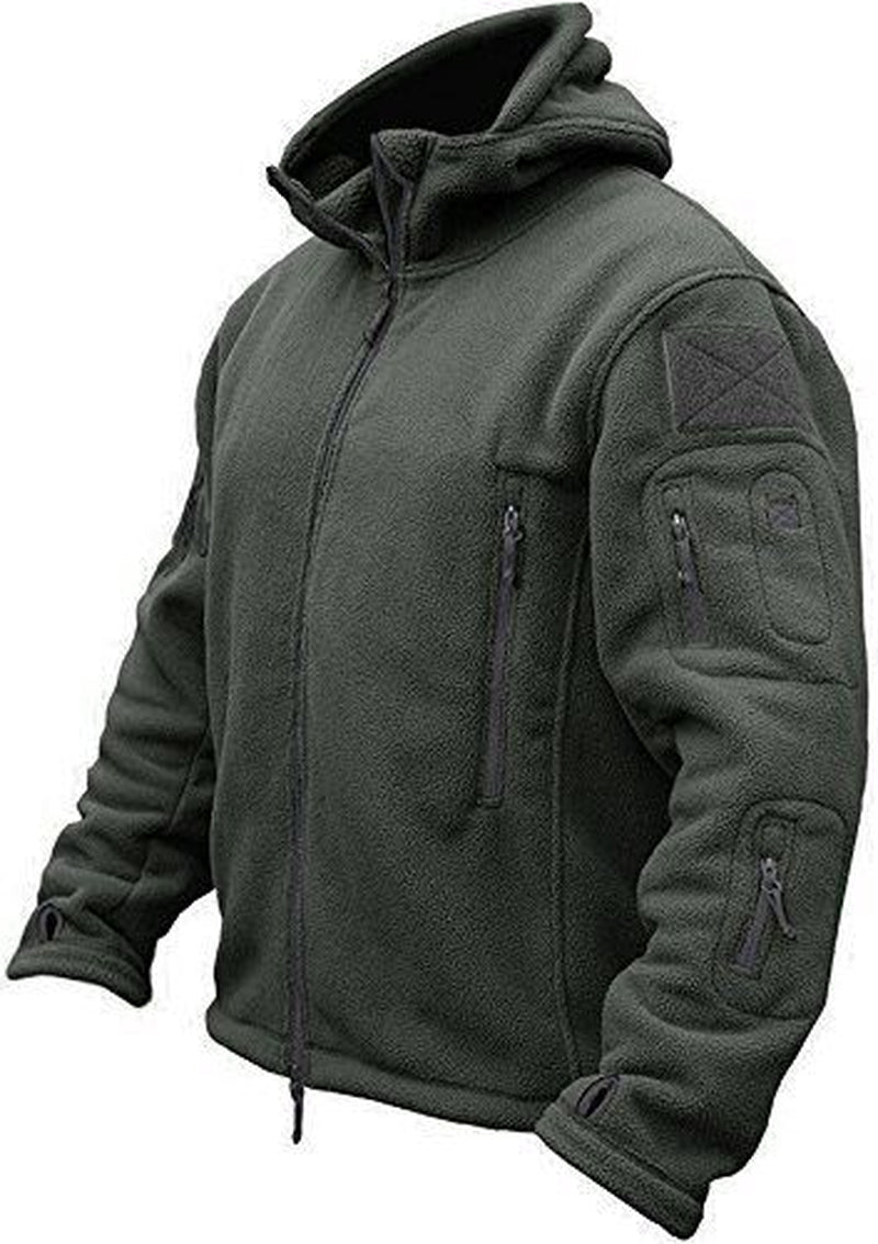 Men Casual Coat Tactical Recon Fleece Jacket Full Zip Army Hoodie Combat Hoody - NovaNest