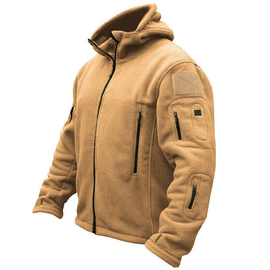 Men Casual Coat Tactical Recon Fleece Jacket Full Zip Army Hoodie Combat Hoody - NovaNest