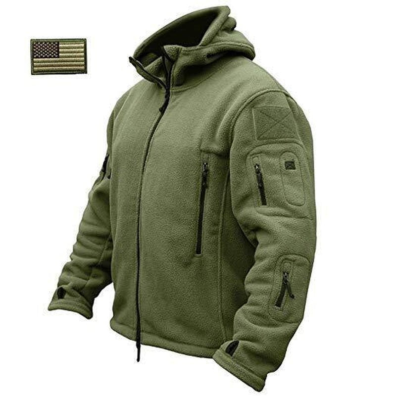 Men Casual Coat Tactical Recon Fleece Jacket Full Zip Army Hoodie Combat Hoody - NovaNest