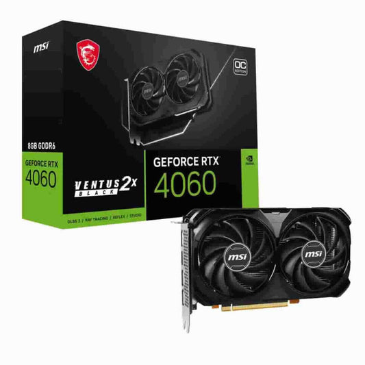 MSI Nvidia Geforce RTX 4060 Ventus 2X Black 8GB OC Edition Graphics Card - NovaNest