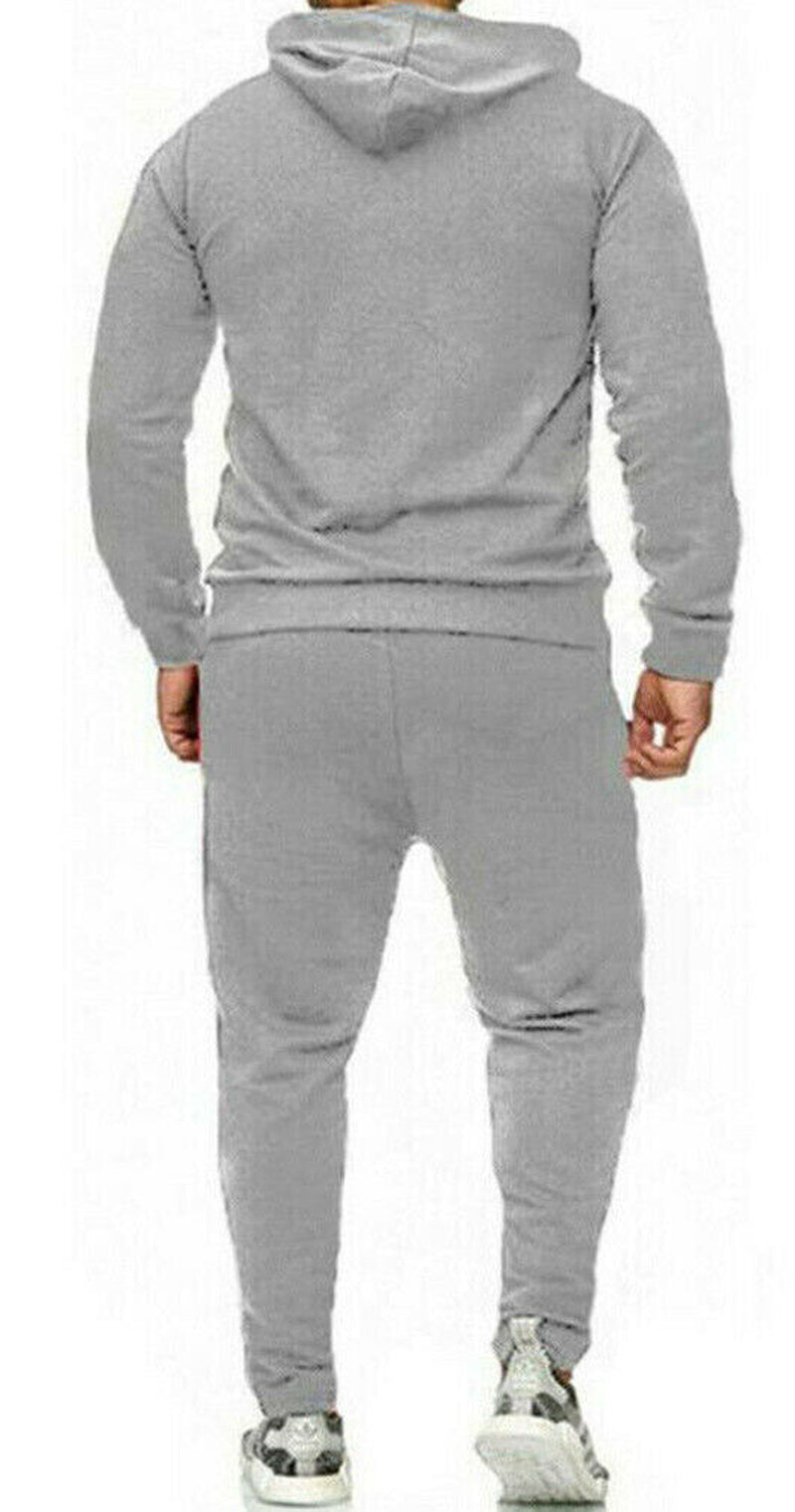 New Mens Pullover Tracksuit Hoodie Jogging Bottoms Set Stretch Sweater Jogger - NovaNest