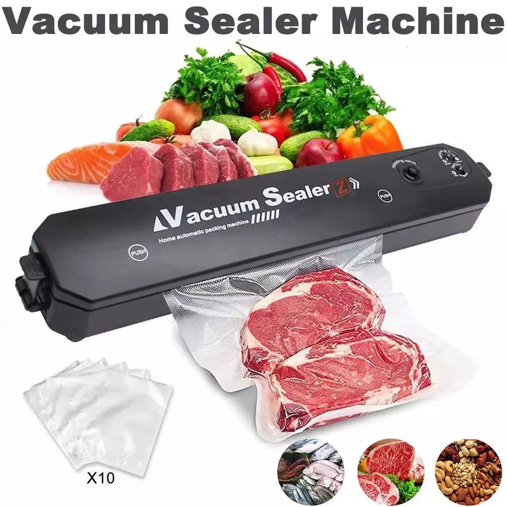 Portable Home 3 in 1 Vacuum Sealer Machine Automatic Food Preservation Storage Dry Wet Vaccum Packing with Free 10 Sealing Bags - NovaNest