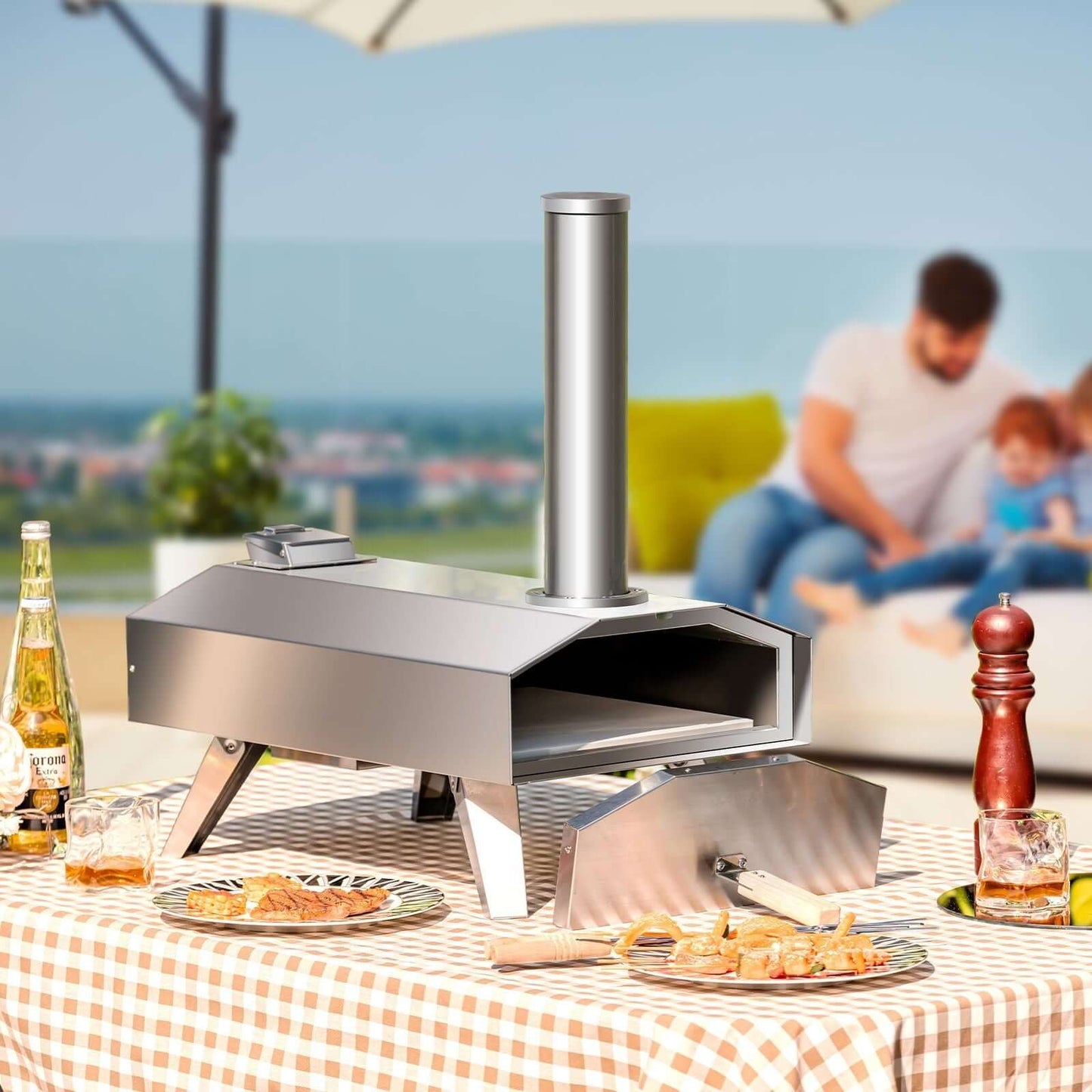 Portable Outdoor Stainless Steel Pizza Oven for Camping Picnic - NovaNest