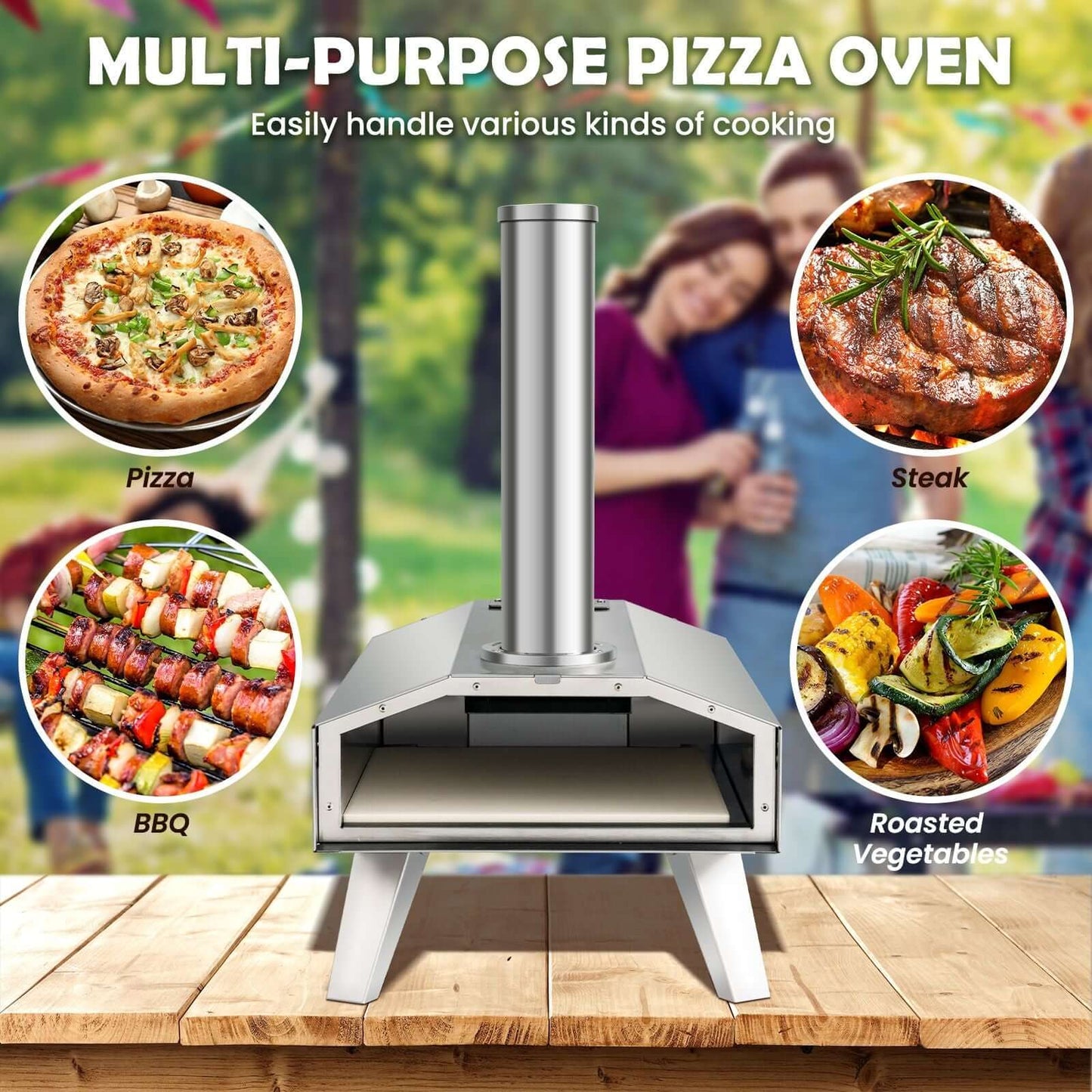 Portable Outdoor Stainless Steel Pizza Oven for Camping Picnic - NovaNest