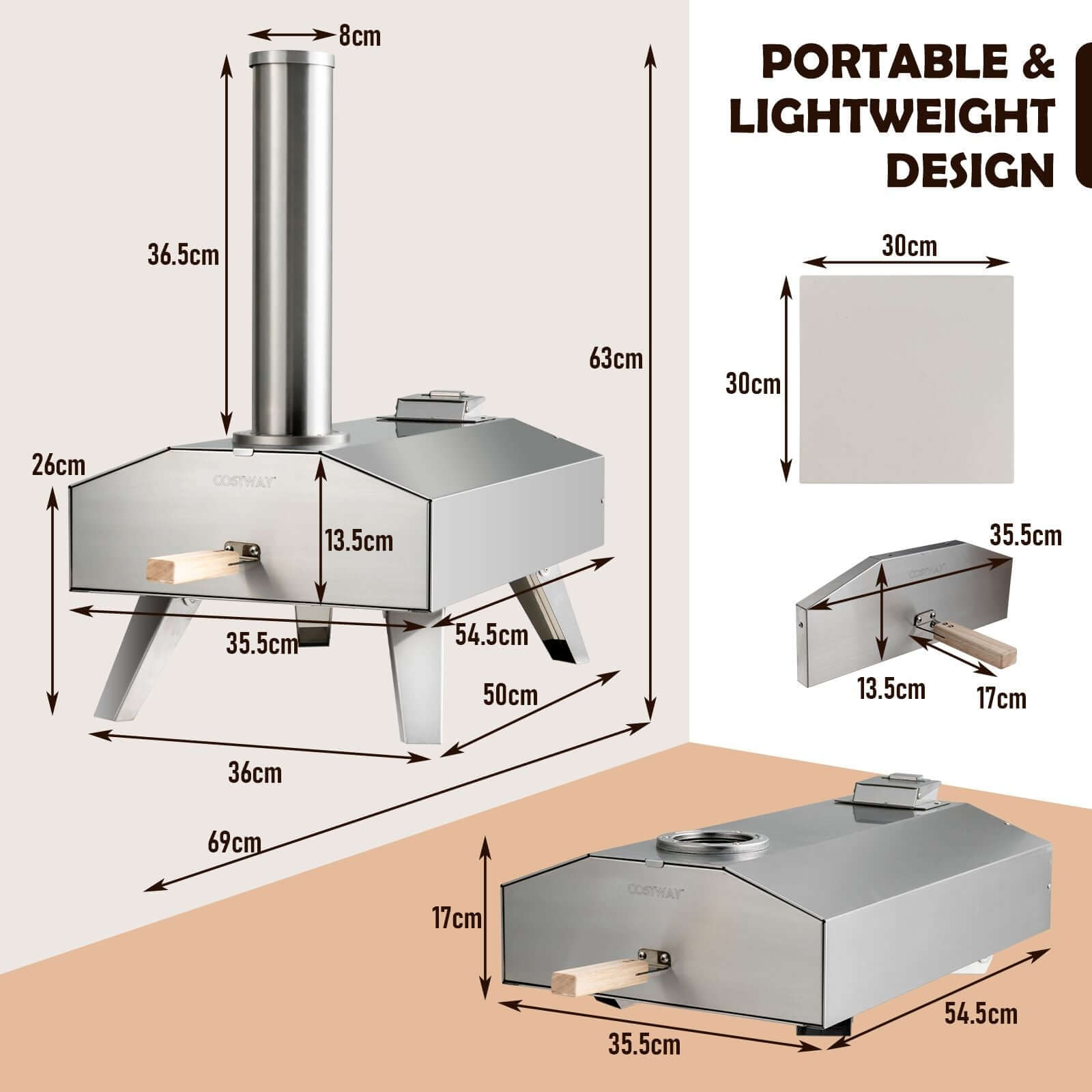 Portable Outdoor Stainless Steel Pizza Oven for Camping Picnic - NovaNest