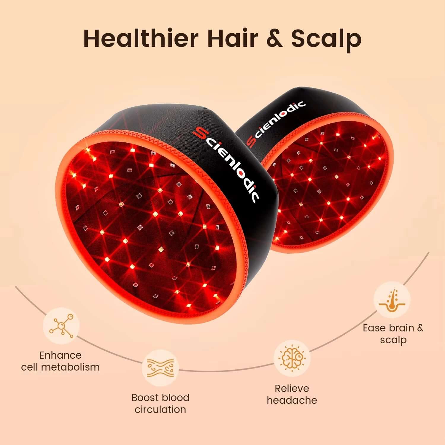 Red Light Hair Therapy Haircare Red Light Therapy Hair Growth Cap Activate Hair Follicles Led Lights 660Nm LED Lights - NovaNest