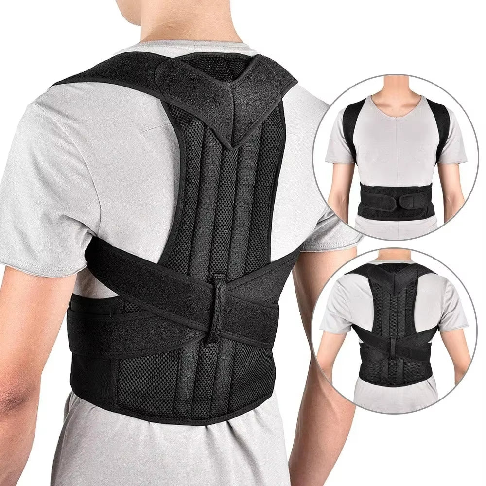 Reinforced Belt Lumbar Column Posture Corrector Vest Adjustable Back Support Strap Shoulder Spine Brace Neck Stretcher Trainer - NovaNest