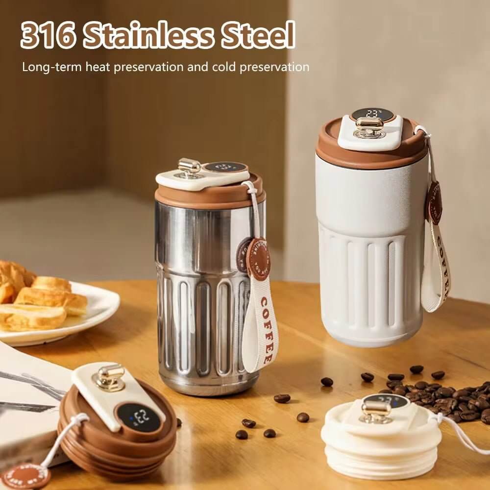 Smart Thermos Bottle LED Temperature Display Coffee Cup 316 Stainless Steel Tumbler Mug Portable Vacuum Flasks Thermoses - NovaNest