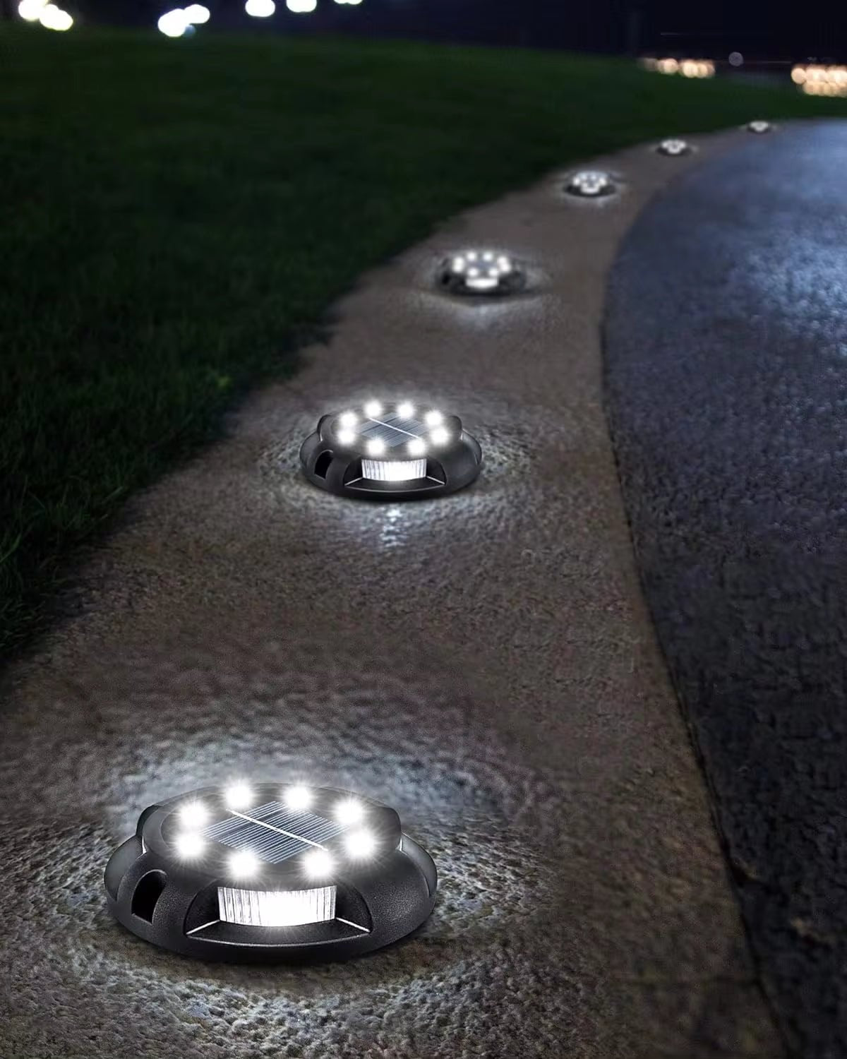 Solar Ground Lights Outdoor Decorations, 12LED Solar Garden Lights Waterproof, Solar Disk Lights for Yard, Pathway, Lawn, Patio - NovaNest