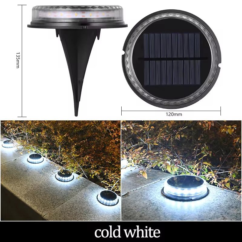 Solar Ground Lights Outdoor Decorations, 12LED Solar Garden Lights Waterproof, Solar Disk Lights for Yard, Pathway, Lawn, Patio - NovaNest