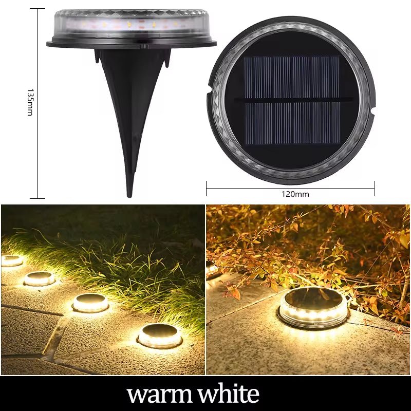 Solar Ground Lights Outdoor Decorations, 12LED Solar Garden Lights Waterproof, Solar Disk Lights for Yard, Pathway, Lawn, Patio - NovaNest